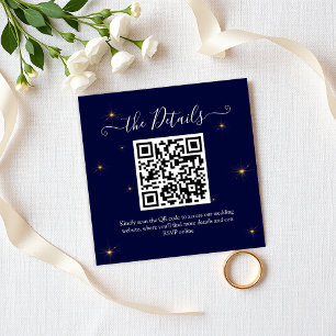 Budget QR-kod Midnight Stars Bröllop webbplats Tilläggskort