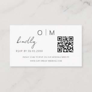 Budget QR-kod Minimalistisk RSVP Bröllopswebbplats Tilläggskort