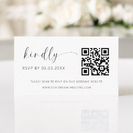 Budget QR-kod Minimalistisk RSVP Bröllopswebbplats Tilläggskort