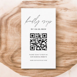 Budget QR-kod Minimalistisk svarssida Bröllopswebb Tilläggskort