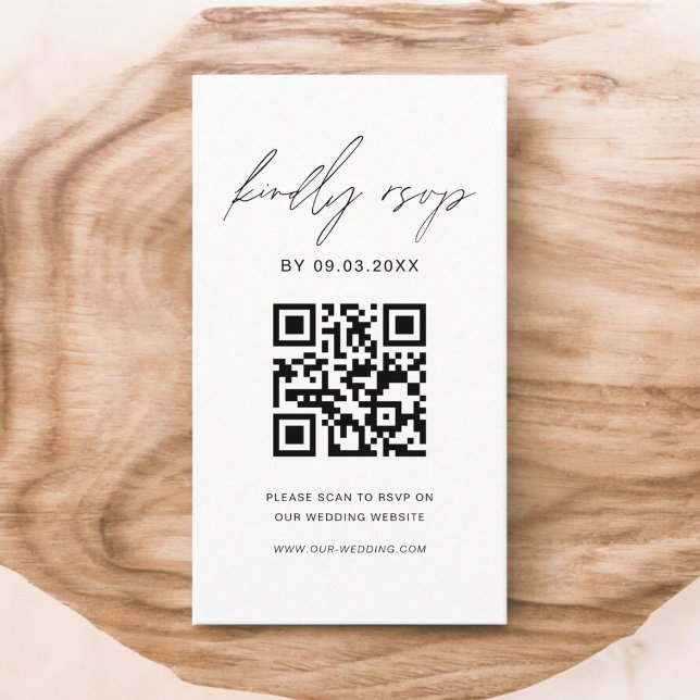 Budget QR-kod Minimalistisk svarssida Bröllopswebb Tilläggskort (Skapare uppladdad)