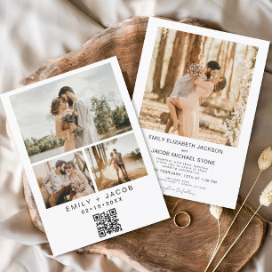 Budget QR-kod Minimalistisk vit bröllopsfoto