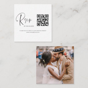Budget QR-kod RSVP Bröllopsfoto Webbplats Tilläggskort