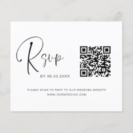 Budget QR-kod RSVP Bröllopswebbplats Flygblad