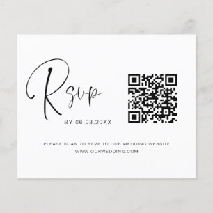 Budget QR-kod RSVP Bröllopswebbplats Flygblad
