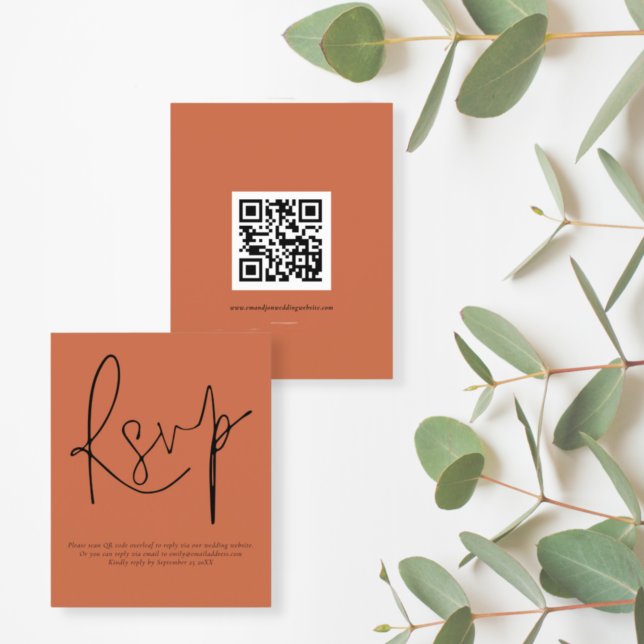 Budget QR-kodskript Bröllop Terracotta OSA (Skapare uppladdad)