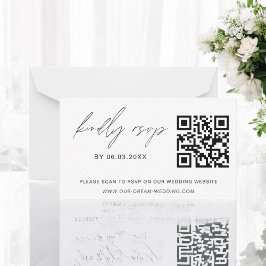 Budget QR-OSA - minimalistisk Bröllop-webbplats Anteckningskort