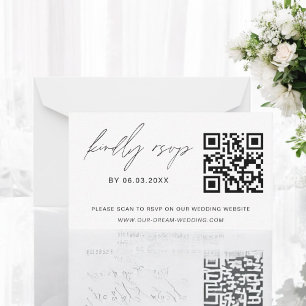Budget QR-OSA - minimalistisk Bröllop-webbplats Anteckningskort