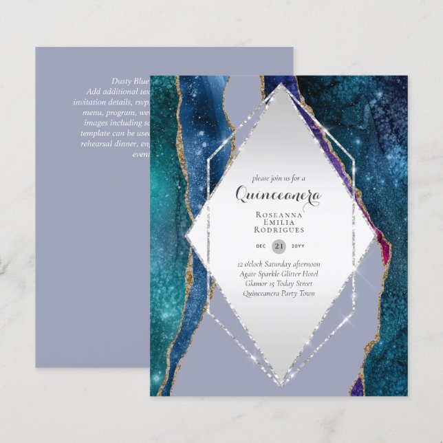 BUDGET QUINCEAÑERA - AGATE Glamourösa gnistrande C (Fram/baksida)