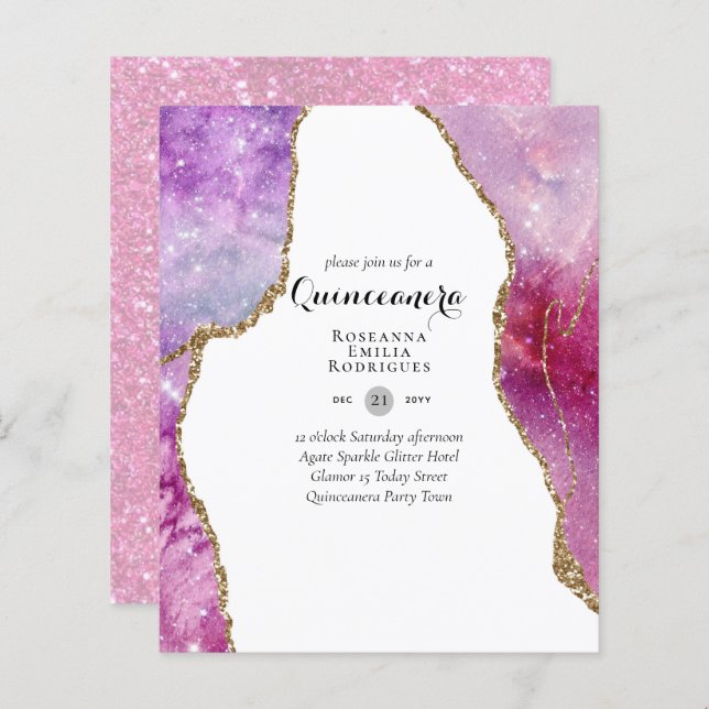 BUDGET QUINCEANERA - AGATE Sparkles Glamor Chic (Fram/baksida)