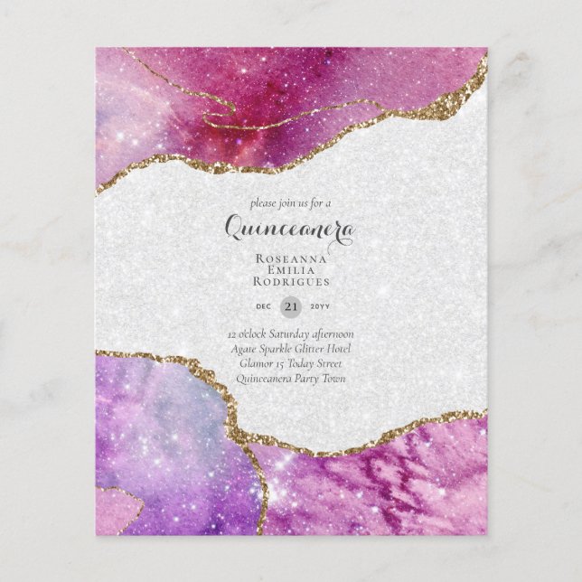 BUDGET QUINCEANERA - AGATE Sparkles Glamor Chic Flygblad (Framsidan)