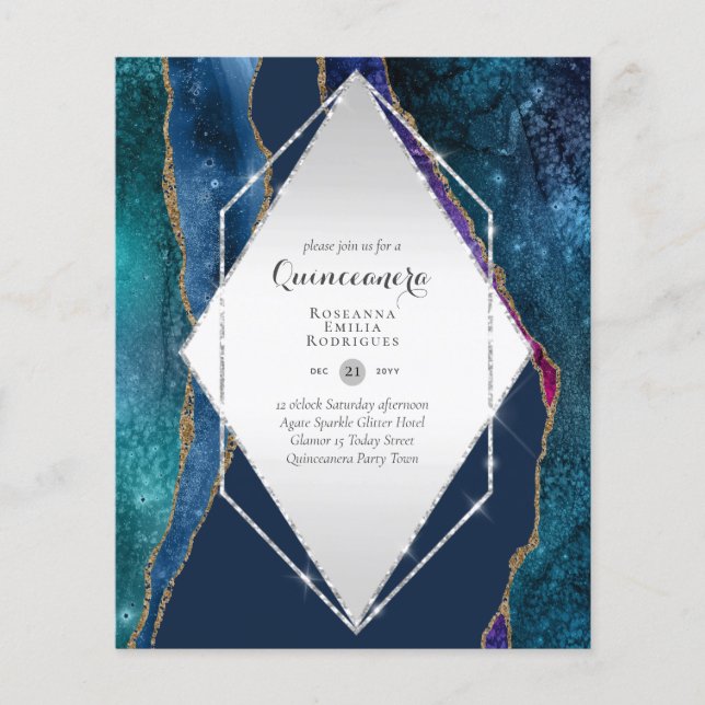 BUDGET QUINCEANERA - AGATE Sparkles Glamor Chic Flygblad (Framsidan)