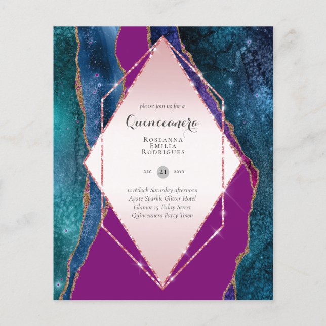 BUDGET QUINCEANERA - AGATE Sparkles Glamor Chic Flygblad (Framsidan)