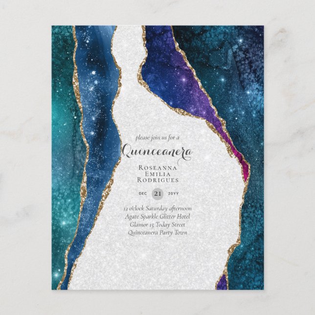 BUDGET QUINCEANERA - AGATE Sparkles Glamor Chic Flygblad (Framsidan)