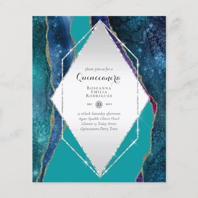BUDGET QUINCEANERA - AGATE Sparkles Glamor Chic Flygblad (Framsidan)