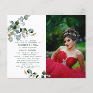 Budget Quinceañera Eucalyptus Blommigt Photo Flygblad