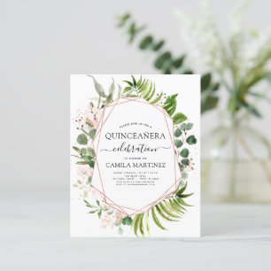 Budget Quinceanera Eukalyptus Rose Gold Geometrisk