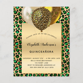 Budget Quinceanera leopard emerald grönt guld
