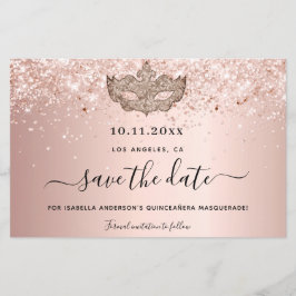 Budget Quinceanera maskerad rose gold spara datum