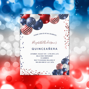 Budget Quinceanera patriotisk partiinbjudan