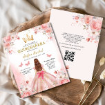 Budget Quinceañera  Rosa Blommigt Butterfly<br><div class="desc">Fira din speciella dag med den fantastiska Quinceañera-inbjudan till Blommigt-fjäril från Rosa ros. Med mjukt rosa ros och ömtåliga fjärilar fångar den här elegantens inbjudan på ett vackert sätt en quinceañera. Blommigtens design ger en romantisk beröring, medan fjärilarna symboliserar omvandling och nystart. Perfekt för en sofistikerad och minnesvärd händelse. Den...</div>
