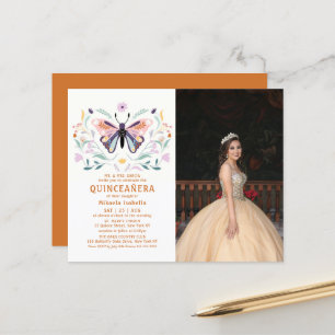 Budget Quinceañera Rosa Butterfly Photo Blommigt