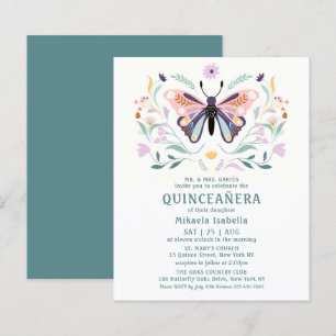 Budget Quinceañera Rosa Lila Butterfly Blommigt