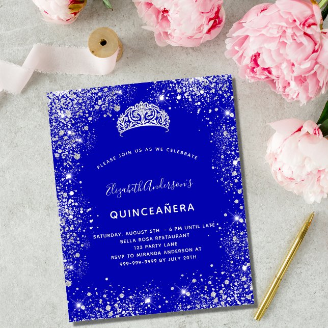 Budget Quinceanera royal blue silver tiara (Skapare uppladdad)