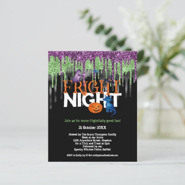 Budget Rädslan Natt Glitter Drip Halloween Fest (Stående Fram)