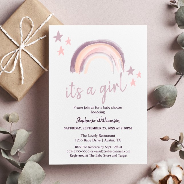 Budget Rainbow Boho Det är en flicka Baby Shower (Skapare uppladdad)