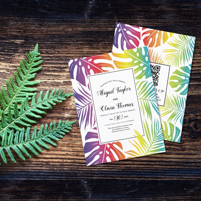 BUDGET Rainbow gay lesbisk bröllopsinbjudan (Skapare uppladdad)