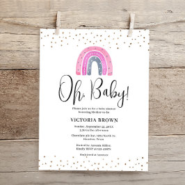 Budget Rainbow Girl Baby Shower-inbjudan