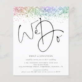 Budget Rainbow Glitter Vi gör QR-inbjudan