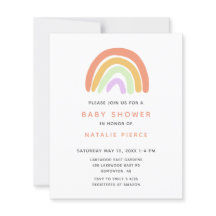 Budget Rainbow Shower Cute Simple Peach