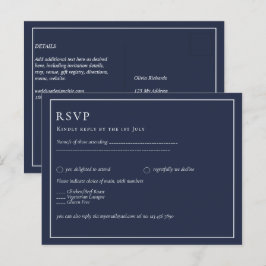 BUDGET RAVP Navy Blue Monochrome BRÖLLOP Vykort