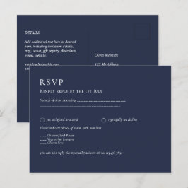 BUDGET RAVP Navy Blue Monochrome BRÖLLOP Vykort