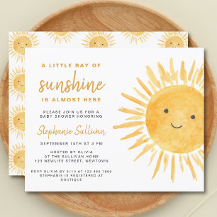 Budget Ray of Sunshine Baby Shower-inbjudan