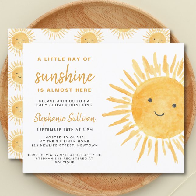 Budget Ray of Sunshine Baby Shower-inbjudan (Skapare uppladdad)
