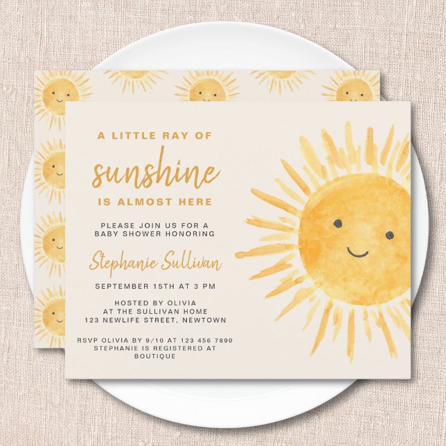 Budget Ray of Sunshine Boho Baby Shower-inbjudan (Skapare uppladdad)