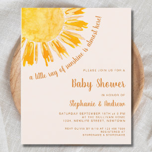 Budget Ray of Sunshine Par Baby Shower Inbjudan