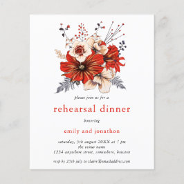Budget Red Blommigts Rehearsal Middagsinbjudan