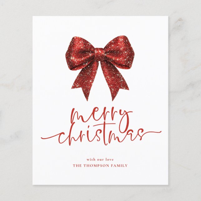 Budget Red Bow 2026 Calendar God jul (Framsida)