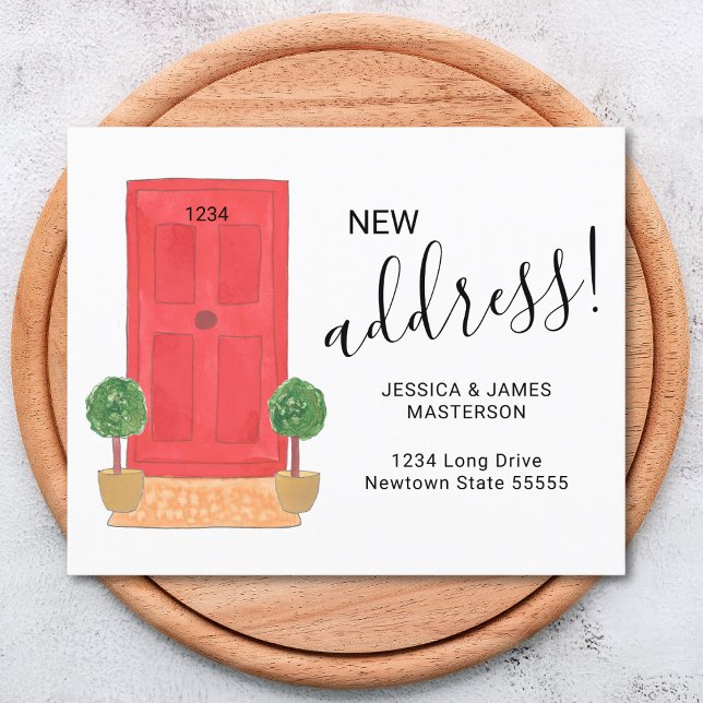 Budget Red Door Ny adress Flytta Meddelande (Skapare uppladdad)