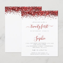 Budget Red Glitter 20:e inbjudan