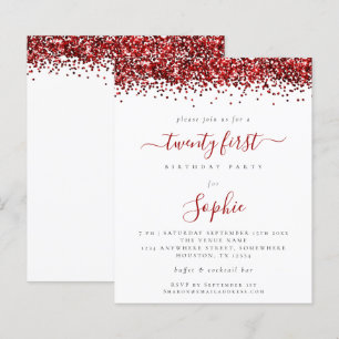 Budget Red Glitter 20:e inbjudan