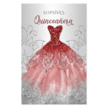 Budget Red Gnistra Dress Quinceañera-inbjudan