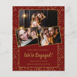 Budget Red Guld 3Photo Förlovning Notification