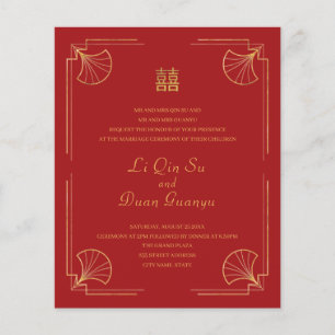 Budget Red & Guld Dubbla Happity China Bröllop
