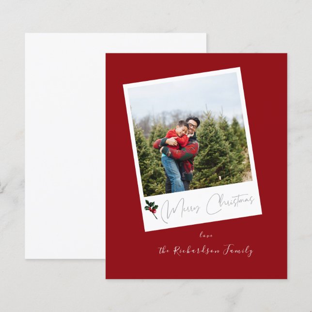 Budget Red Instant Photo God jul (Fram/baksida)