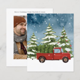BUDGET Red Lastbil Photo Julgran Card